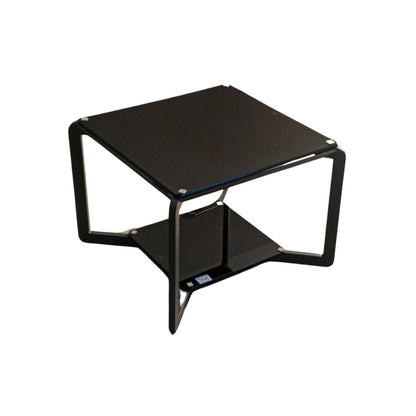 TABLE BASSE MODERNE EN VERRE ET MÉTAL